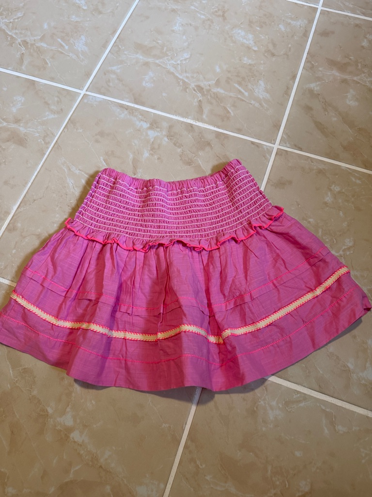 Zara Pink Smocked Waist Tiered Mini Skirt